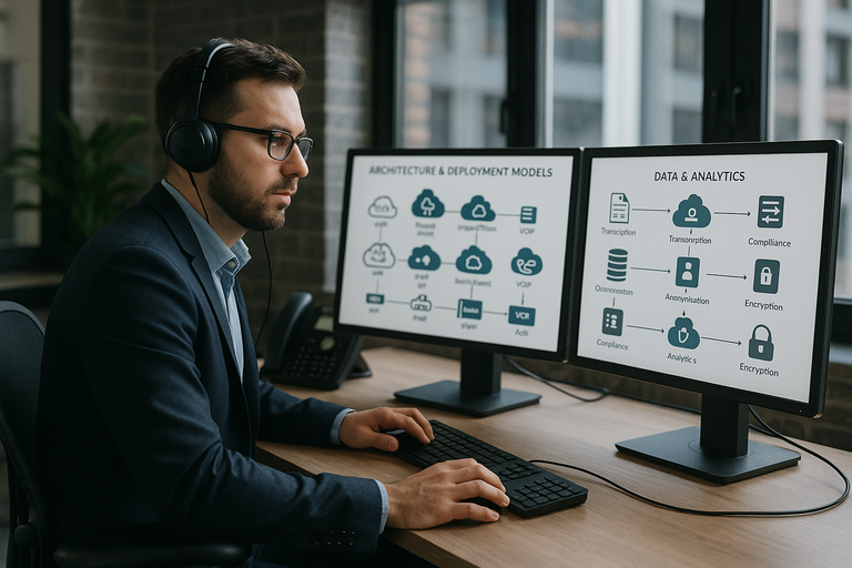 Technical architectures for AI call centre deployment models