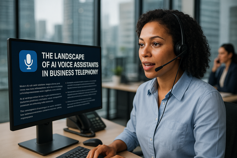Diagram of AI voice assistants in business telephony landscape